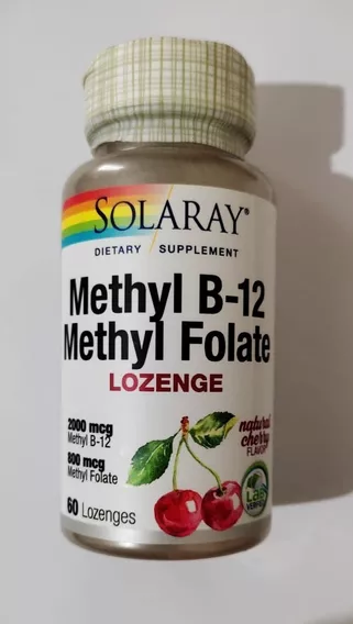 Vitamina B12, metilcobalamina E, folato de metilo, sabor a cereza, 60%