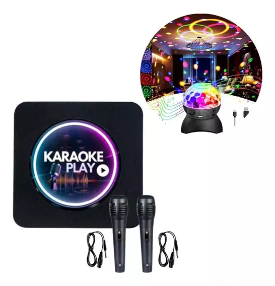 Karaoke Play Box Com Globo De Luz Pontuação Fila De Espera