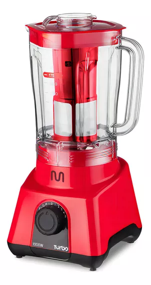 Liquidificador Multi Turbo Vermelho 2,6 Litros 1000w 220v Cor Inox