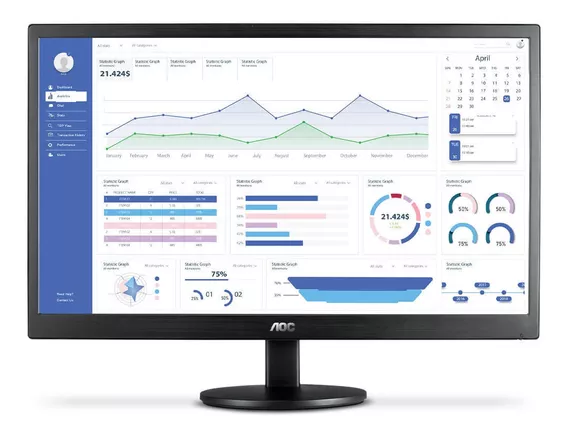 Monitor Aoc Serie 70 M2470swh2 Led 23.6  Preto 100v/240v