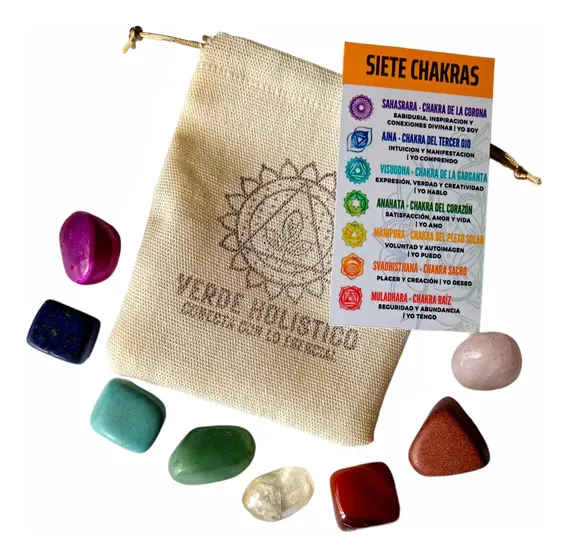 Set Piedras 7 Chakras Cuarzos Naturales Reiki Amatista 