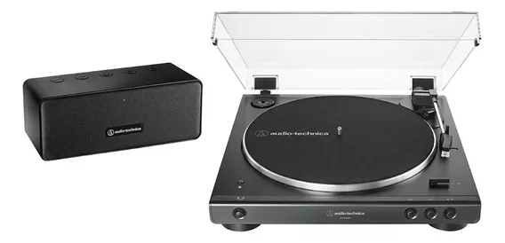 Toca-discos + Caixa De Som Audio-technica At-lp60xspbt-bk