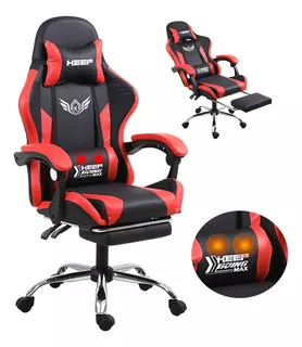 Silla de escritorio Silla 003 gamer ergonómica  roja con tapizado de cuero sintético