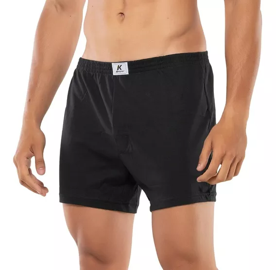 3 Cueca Samba Canção Masculino Algodão Preta Com Abertura