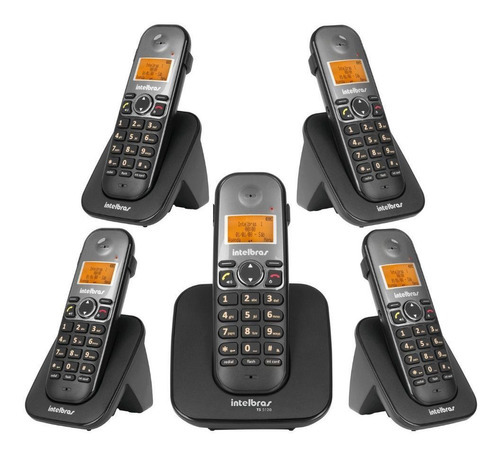 Telefone Sem Fio Intelbras Ts 5120 + 4 Ramal Ts 5121 Nf-e