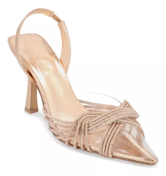 Zapatilla De Tacón Mujer Oro Rosado 9cm 050-40