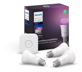 Philips Led Hue: Starter Kit / 3 Lamp Rgb + 1 Bridge (220v)