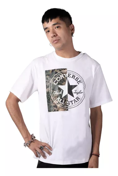 Playera Camo Converse Blanca Para Hombre Plf23clcl869907