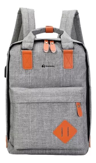 Mochila Escolar Para Laptop Antirrobo 3 Piezas Casual Viaje Color Gris