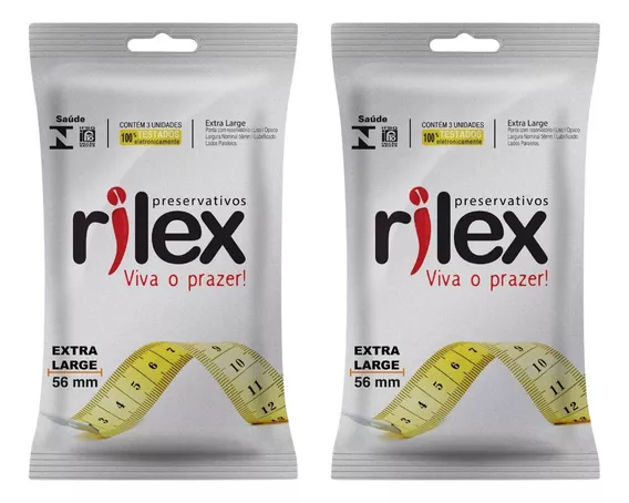 Kit 2 Preservativo Camisinha Rilex Extra Largo 3und