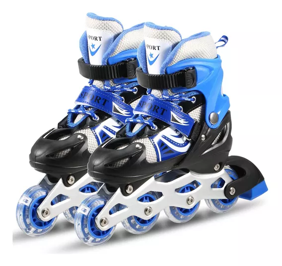 Patines De 8 Ruedas Luminosas Ajustables Para Niños Y Niñas