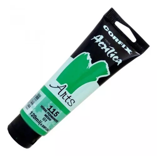 Tinta Acrílica Corfix Arts Verde Perm. Médio #115 -120ml G1