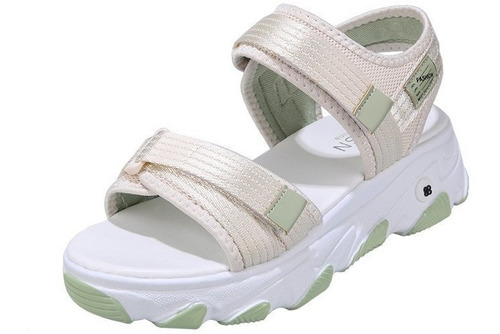 Sandalias Deportivas De Suela Gruesa Con Velcro Para Mujer