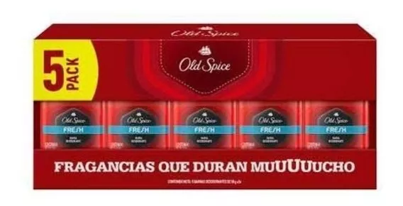 Desodorante Old Spice Fresh En Barra 5 Piezas De 50 G C/u Fragancia Fresh