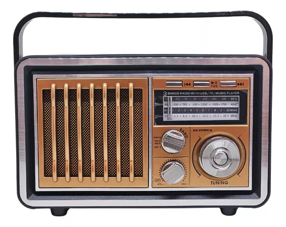 Radio Portátil Retro Vintage Bluetooth Am Fm Sd Usb Sem Fio