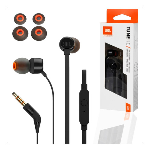 Fone Ouvido Com Fio Jbl Tune T110 Intrauricular Som Academia