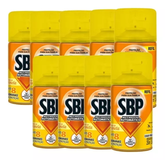 10 Unid. Repelente Automático Refil Sbp 250ml Citronela