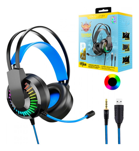 Fone De Ouvido Gamer Rgb Headset Usb Pc Note Consoles