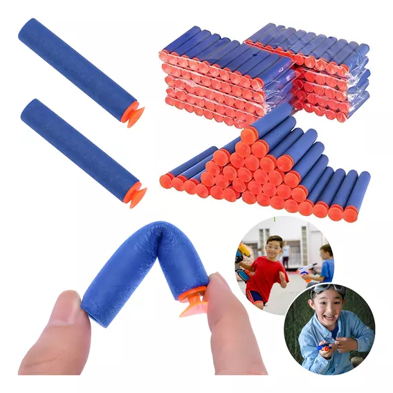 Refil Munição Dardos Nerf Kit 100 Unidades Com Ventosa