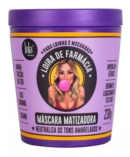 Máscara Matizadora Loira De Farmácia Lola Cosmetics 230g