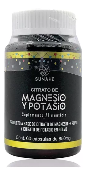 Citrato De Magnesio Y Potasio 60 Capsulas 850 Mg Sunahe