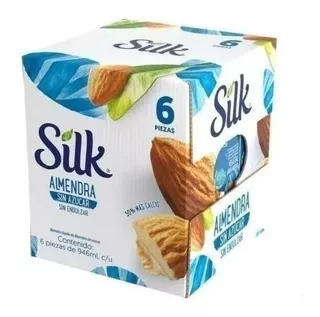 Leche De Almendra Silk Sin Azucar Original 6 Pzs De 946 Ml