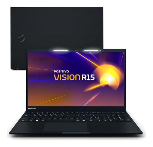 Notebook Positivo Vision R15 Lumina Bar, Amd Ryzen 5 8gb 256gb, Tela 15 Polegadas Full  Hd Antirreflexo, Windows 11 Home Tecla Copilot - Preto