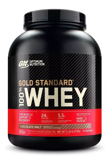 Suplemento Optimum Nutrition Proteína Gold Standard 100% Whey sabor chocolate malt de 2.27kg