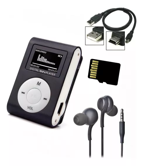 Mp3 Player Display Digital + Cartão 8 Gigas Reprodutor Music