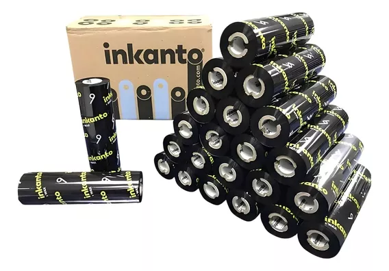 Armor Inkanto kit 24 un ribbon cera 110x74 argox zebra elgin cor da tinta preto