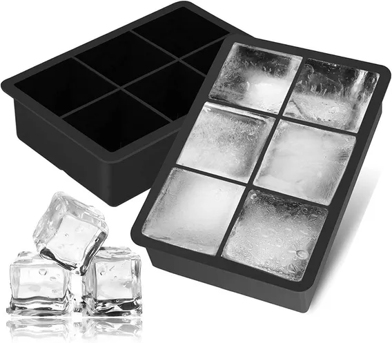 Kit 2 Forma De Silicone Gelo Cubo Grande Cubos Drink Whisky