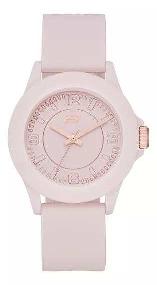 Reloj Dama Skechers Rosencrans Mid Sr6080 Color Blanco Color de la correa Rosa