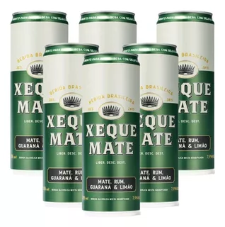 Kit 6 Latas Bebida Xeque Mate Draft Rum 355ml Saboroso Limão