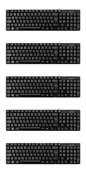 Kit 5 Teclado Básico Preto Usb Multilaser Tc193 Atacado