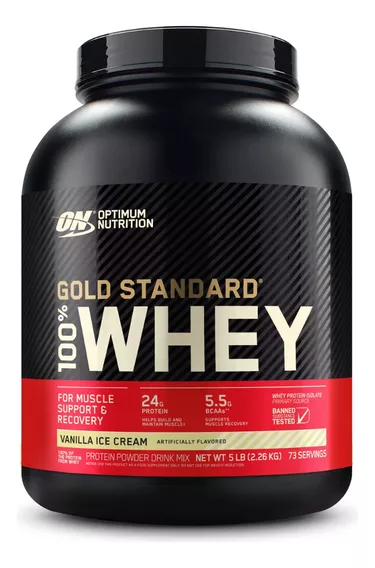 Suplemento Optimum Nutrition Proteína Gold Standard 100% Whey sabor vanilla ice cream de 2.27kg