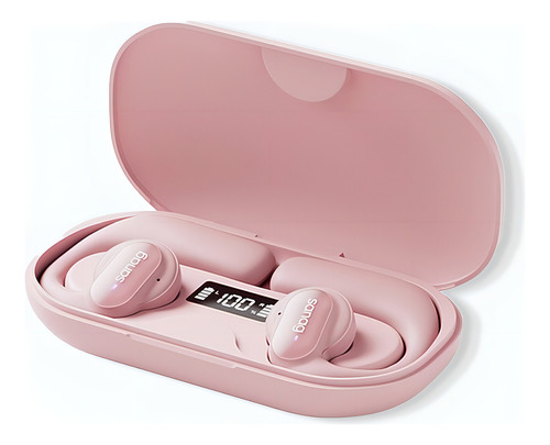 Fone De Ouvido Bluetooth 5.3condução Ar Para Academia Cor Rosa