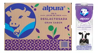 Alpura caja de leche deslactosada gran sabor 12 unidades de 1 litro