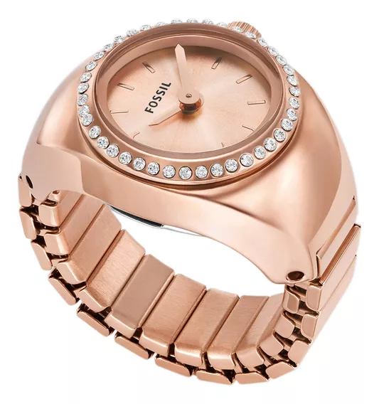 Reloj Mujer Fossil Es5320 Watch Ring  Color De La Correa Rosa Color Del Bisel Rosa Color Del Fondo Rosa