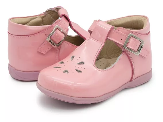 Zapato Bota Niña Dogi Charol Rosa Plantilla Arco 12-14.5