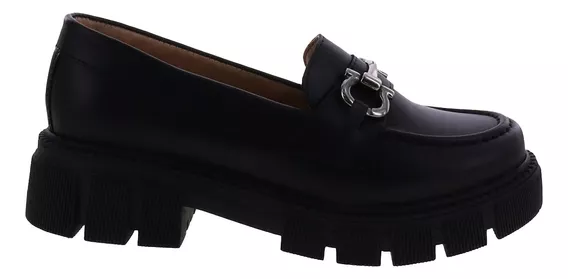 Zapatos Casuales Chunky Mocasines Con Hebilla Dama Aona