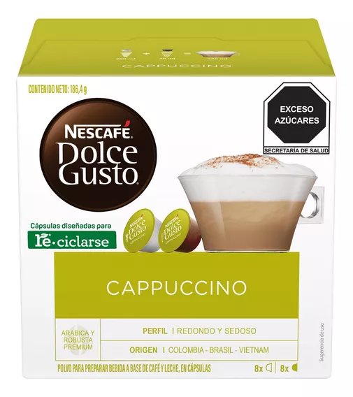 Nescafé cappuccino dolce gusto cápsulas de cafe 16 pzs 