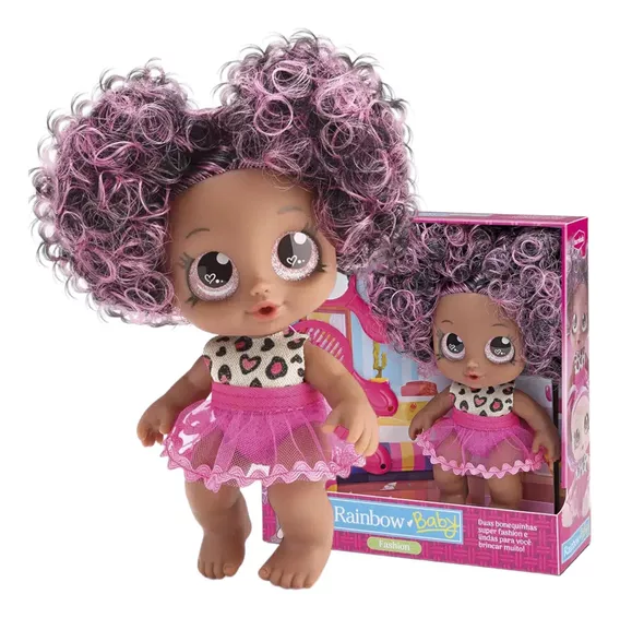 Boneca Rainbow Baby Fashion Negra - Bambola 859