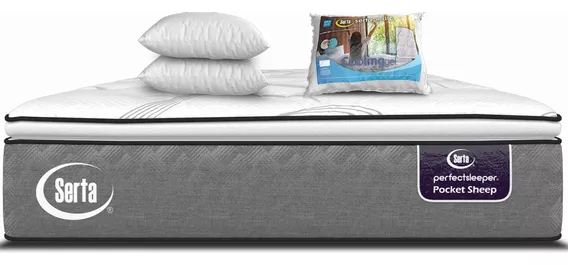 Colchón Serta Queen Size Sheepconfort Foam Sistema Heaven Comfort | Suave Con Espuma Viscoelástica + 2 Almohadas Memory Foam