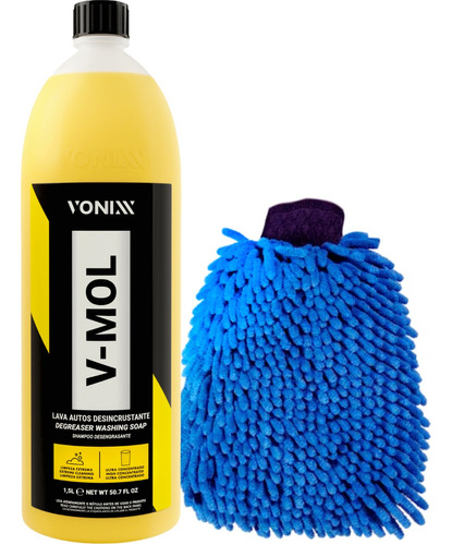 Kit Lavagem Automotiva Shampoo V-mol Vonixx Luva Microfibra