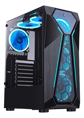 Gabinete Gamer Rise Mode X4 Glass Black Sem Fans Rm-x4-04-fb Cor Preto