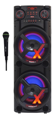 Caixa Som Amplificada 1900w Rms Tws Usb Led + Microfone