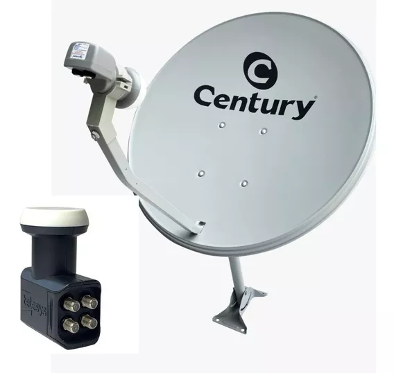 Antena Parabólica Century 60cm Banda Ku 5g Com Lnb Quadruplo