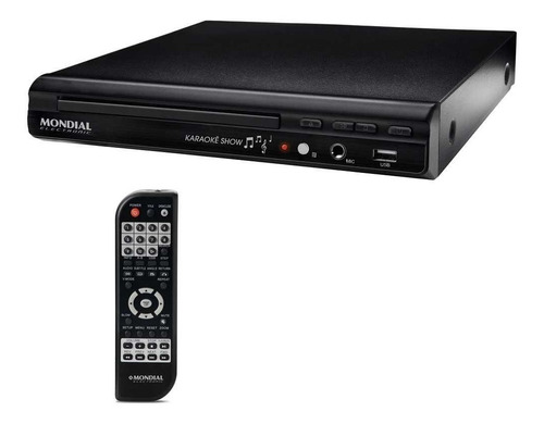 Dvd Mondial Black Line D-20 Preto - Bivolt