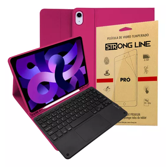 Capa Para iPad Air 5 2022 10.9 Teclado E Touchpad + Pelicula