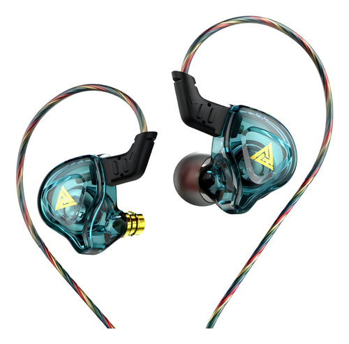 Fone De Ouvido Qkz Ak6 Dmx In Ear C/case Pronta Cor Ciano